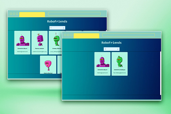 RoboFriends search filtering